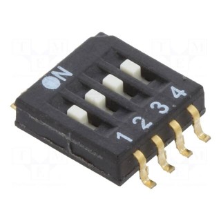 Switch: DIP-SWITCH | Poles number: 4 | OFF-ON | 0.025A/24VDC | Pos: 2