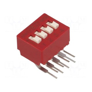 Switch: DIP-SWITCH | Poles number: 4 | OFF-ON | 0.025A/25VDC | Pos: 2