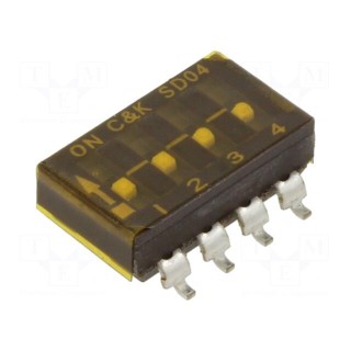Switch: DIP-SWITCH | Poles number: 4 | OFF-ON | 0.1A/25VDC | Pos: 2