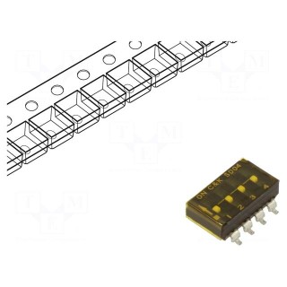 Switch: DIP-SWITCH | Poles number: 4 | OFF-ON | 0.1A/25VDC | Pos: 2