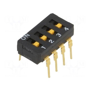 Switch: DIP-SWITCH | Poles number: 4 | ON-OFF | 0.03A/30VDC | Pos: 2
