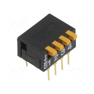 Switch: DIP-SWITCH | Poles number: 4 | ON-OFF | 0.03A/30VDC | Pos: 2