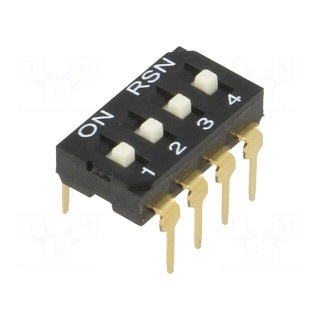 Switch: DIP-SWITCH | Poles number: 4 | ON-OFF | 0.05A/12VDC | Pos: 2