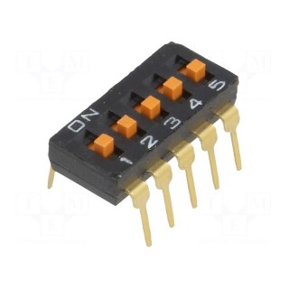 Switch: DIP-SWITCH | Poles number: 5 | ON-OFF | 0.025A/24VDC | Pos: 2
