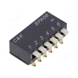 Switch: DIP-SWITCH | Poles number: 6 | 0.1A/5VDC | Pos: 2 | -20÷85°C