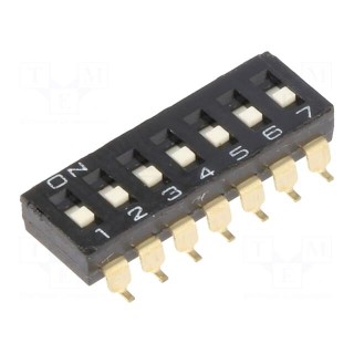Switch: DIP-SWITCH | Poles number: 7 | ON-OFF | 0.025A/24VDC | Pos: 2