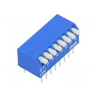 Switch: DIP-SWITCH | Poles number: 8 | OFF-ON | 0.025A/24VDC | Pos: 2