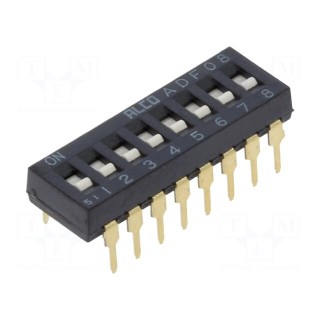 Switch: DIP-SWITCH | Poles number: 8 | ON-OFF | -0.025A/24VDC | Pos: 2