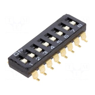 Switch: DIP-SWITCH | Poles number: 8 | ON-OFF | 0.025A/24VDC | Pos: 2
