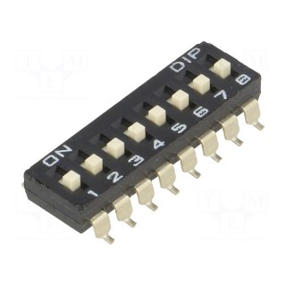 Switch: DIP-SWITCH | Poles number: 8 | ON-OFF | 0.1A/50VDC | Pos: 2