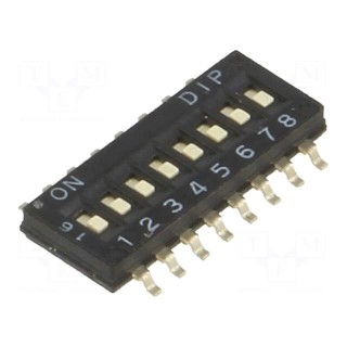 Switch: DIP-SWITCH | Poles number: 8 | ON-OFF | 0.1A/50VDC | Pos: 2