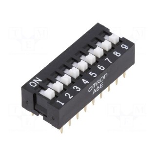 Switch: DIP-SWITCH | Poles number: 9 | ON-OFF | 0.025A/24VDC | Pos: 2