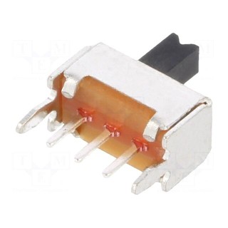 Switch: slide | Pos: 2 | SPDT | 0.1A/12VDC | ON-ON | PCB,THT | -10÷60°C