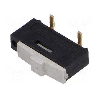 Switch: slide | Pos: 2 | 0.3A/24VDC | SMT | Leads: for PCB,curved