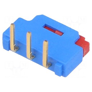 Switch: slide | Pos: 2 | 0.3A/24VDC | THT | Leads: for PCB | 10x2.5x6.4mm