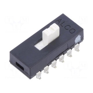 Switch: slide | Pos: 2 | 4PDT | 0.3A/115VAC | ON-ON | SMT | Leads: for PCB