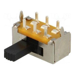 Switch: slide | Pos: 2 | DPDT | 1A/125VDC | ON-ON | THT | -20÷60°C | 50mΩ