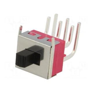 Switch: slide | Pos: 2 | DPDT | 2A/250VAC | ON-ON | Mounting: THT | UL94V-0
