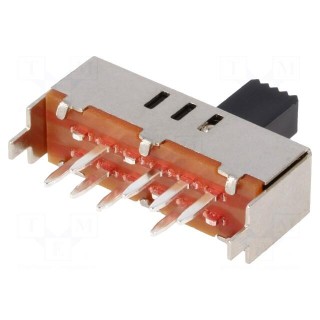 Switch: slide | Pos: 3 | SP3T | 0.35A/30VDC | ON-ON-ON | PCB,THT | 20mΩ