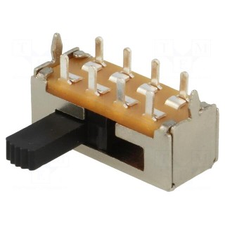 Switch: slide | Pos: 3 | DP3T | 1A/125VDC | ON-ON-ON | Mounting: THT | 50mΩ