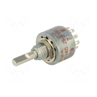 Switch: rotary | Pos: 10 | 0.15A/125VAC | 0.15A/28VDC | Poles number: 1