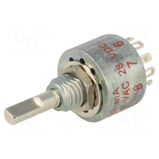 Switch: rotary | Pos: 10 | 0.25A/125VAC | 0.25A/28VDC | Poles number: 1