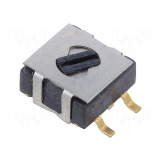 Switch: rotary | Pos: 2 | 0.05A/12VDC | -40÷105°C | SMD | Leads: flat pin