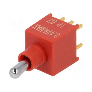 Switch: toggle | Pos: 2 | DPDT | ON-(ON) | 0.4A/20VDC | Leads: flat pin