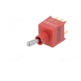 Switch: toggle | Pos: 2 | DPDT | ON-ON | 0.4A/20VDC | Leads: flat pin