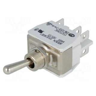 Switch: toggle | Pos: 2 | DPDT | ON-ON | 15A/250VAC | 15A/12VDC | -20÷55°C