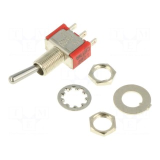 Switch: toggle | Pos: 2 | DPDT | ON-ON | 2A/250VAC | 5A/28VDC | -30÷85°C