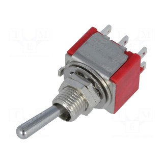 Switch: toggle | Pos: 2 | DPDT | ON-ON | 2A/250VAC | 5A/28VDC | -35÷80°C