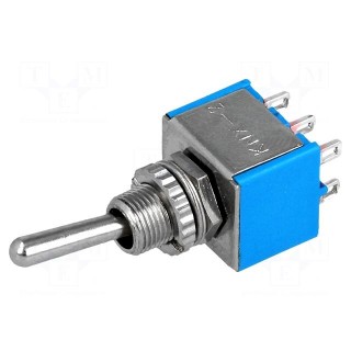 Switch: toggle | Pos: 2 | DPDT | ON-ON | 3A/250VAC | Leads: for soldering