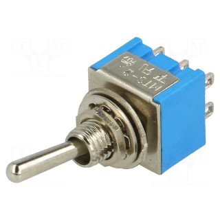 Switch: toggle | Pos: 2 | DPDT | ON-ON | 3A/250VAC | Leads: for soldering