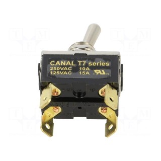 Switch: toggle | Pos: 2 | DPST | OFF-ON | 10A/250VAC | Toggle: round | T7