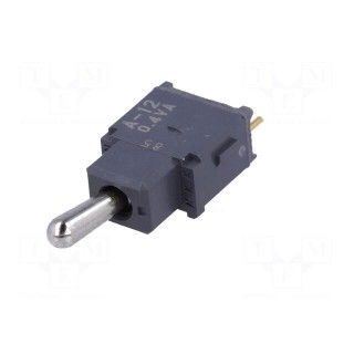 Switch: toggle | Pos: 2 | SPDT | ON-OFF | 0.1A/28VAC | 0.1A/28VDC | A