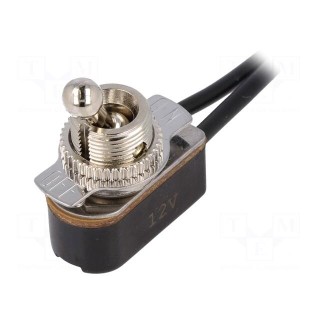 Switch: toggle | Pos: 2 | SPST | OFF-ON | 3A/250VAC | 6A/12VDC | 50mΩ | 1kV