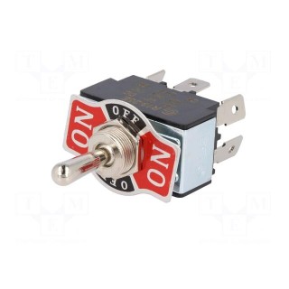 Switch: toggle | Pos: 3 | DP3T | ON-OFF-ON | 20A/12VDC | 0÷55°C | 50mΩ