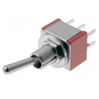 Switch: toggle | Pos: 3 | DP3T | ON-OFF-(ON) | 5A/125VAC | 5A/28VDC