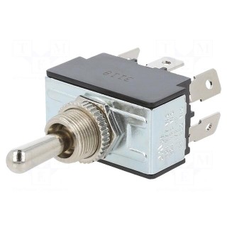 Switch: toggle | Pos: 3 | DPDT | ON-OFF-(ON) | 20A/125VAC | 50mΩ | 8N