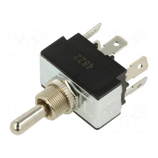 Switch: toggle | Pos: 3 | DPDT | (ON)-OFF-(ON) | 21A/14VDC | 50mΩ | 18N
