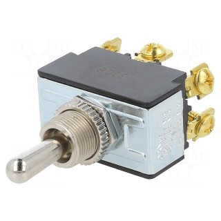 Switch: toggle | Pos: 3 | DPDT | ON-OFF-(ON) | 21A/14VDC | Leads: screw