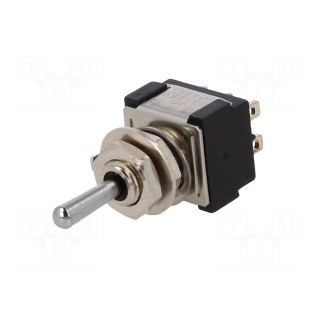 Switch: toggle | Pos: 3 | DPDT | (ON)-OFF-ON | 6A/125VAC | 6A/6VDC | 20mΩ