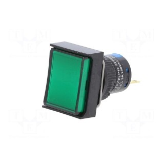 Switch: push-button | Pos: 2 | 5A/250VAC | ON-(ON) | IP65 | green