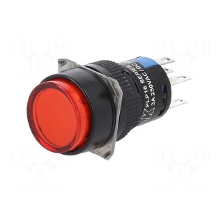 Switch: push-button | Pos: 2 | 5A/250VAC | ON-ON | IP65 | Illumin: LED