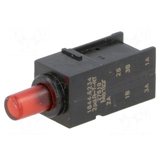 Switch: push-button | Pos: 2 | DPDT | 0.5A/60VAC | 0.5A/60VDC | ON-(ON)