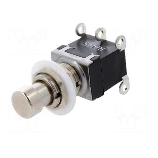 Switch: push-button | Pos: 2 | DPDT | 1A/250VAC | OFF-(ON) | Ø12.2mm