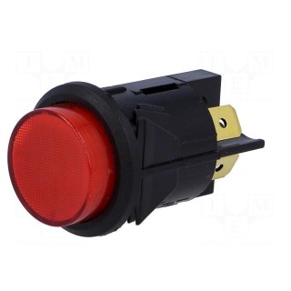 Switch: push-button | Pos: 2 | DPST-NO | 16A/250VAC | 16A/28VDC | red
