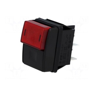Switch: push-button | Pos: 2 | DPST | 10A/250VAC | OFF-ON | red | on panel