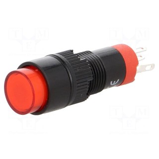 Switch: push-button | Pos: 2 | SPDT | 0.5A/250VAC | 1A/24VDC | ON-ON | red